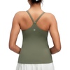 image:imageRUNNING GIRL Yoga Tank Tops for Women Built in Shelf Bra BC Cups Strappy Back Activewear Workout Compression TopsGreen