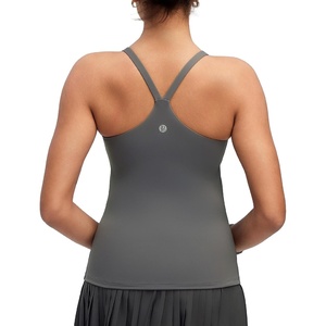 image:imageRUNNING GIRL Yoga Tank Tops for Women Built in Shelf Bra BC Cups Strappy Back Activewear Workout Compression TopsDark Grey