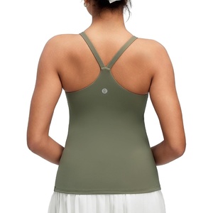 image:imageRUNNING GIRL Yoga Tank Tops for Women Built in Shelf Bra BC Cups Strappy Back Activewear Workout Compression TopsGreen