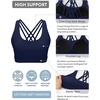 image:imageRUNNING GIRL Sports Bras for WomenHigh Impact Criss Cross Back Molded Cup Running Bra with Sewn in PadsNavy Blue