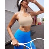 image:imageRUNNING GIRL Sports Bra for WomenY Back Molded Cup Strappy Running High Impact Sports Bra with Sewn in PadsBeige
