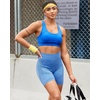 image:imageRUNNING GIRL Sports Bras for Women Moulded Cup High Impact Workout Blue Sports Bra Racerback Yoga Bra High SupportWX3068 Bright Blue XL