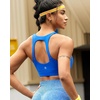 image:imageRUNNING GIRL Sports Bras for Women Moulded Cup High Impact Workout Blue Sports Bra Racerback Yoga Bra High SupportWX3068 Bright Blue XL