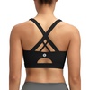 image:imageRUNNING GIRL High Impact Sports Bra with Molded Cups Crisscross Back UNeck Design for Running Yoga GymBlack