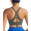 image:imageRUNNING GIRL Sports Bra for WomenY Back Molded Cup Strappy Running High Impact Sports Bra with Sewn in PadsDark Green