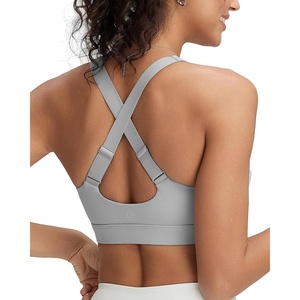 image:imageRUNNING GIRL High Impact Sports Bras for Women Adjustable Straps Bra High Support Workout Bra with Sewn in PadsIcy Grey