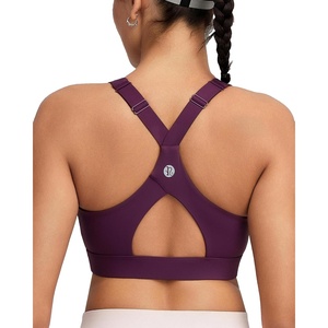 image:imageRUNNING GIRL Sports Bra for Women High Support Molded Cup High Impact Sports Bras with Sewn in Pads Workout Running BraDark Purple