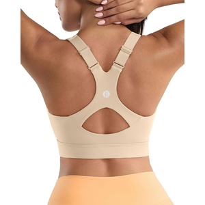 image:imageRUNNING GIRL Sports Bra for WomenAdjustable Straps Supportive High Impact Sports Bra with Sewn in PadsAbeige