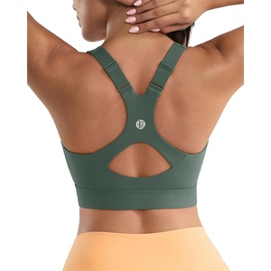 image:imageRUNNING GIRL Sports Bra for WomenAdjustable Straps Supportive High Impact Sports Bra with Sewn in PadsAdark Green