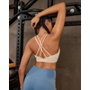 image:imageRUNNING GIRL Sports Bras for WomenStrappy Crisscross Back Padded Low Impact Running Sports Bra with Removable CupsAbeige