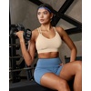 image:imageRUNNING GIRL Sports Bras for WomenStrappy Crisscross Back Padded Low Impact Running Sports Bra with Removable CupsAbeige
