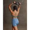 image:imageRUNNING GIRL Sports Bras for WomenStrappy Crisscross Back Padded Low Impact Running Sports Bra with Removable CupsAdark Green
