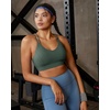 image:imageRUNNING GIRL Sports Bras for WomenStrappy Crisscross Back Padded Low Impact Running Sports Bra with Removable CupsAdark Green