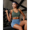 image:imageRUNNING GIRL Sports Bras for WomenStrappy Crisscross Back Padded Low Impact Running Sports Bra with Removable CupsAdark Green