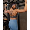 image:imageRUNNING GIRL Sports Bras for WomenStrappy Crisscross Back Padded Low Impact Running Sports Bra with Removable CupsAdark Grey