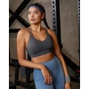 image:imageRUNNING GIRL Sports Bras for WomenStrappy Crisscross Back Padded Low Impact Running Sports Bra with Removable CupsAdark Grey