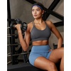 image:imageRUNNING GIRL Sports Bras for WomenStrappy Crisscross Back Padded Low Impact Running Sports Bra with Removable CupsAdark Grey