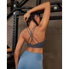 image:imageRUNNING GIRL Sports Bras for WomenStrappy Crisscross Back Padded Low Impact Running Sports Bra with Removable CupsAdark Grey