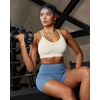 image:imageRUNNING GIRL Sports Bras for WomenStrappy Crisscross Back Padded Low Impact Running Sports Bra with Removable CupsAwhite Apricot