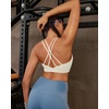 image:imageRUNNING GIRL Sports Bras for WomenStrappy Crisscross Back Padded Low Impact Running Sports Bra with Removable CupsAwhite Apricot