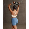 image:imageRUNNING GIRL Sports Bras for WomenStrappy Crisscross Back Padded Low Impact Running Sports Bra with Removable CupsAwhite Apricot