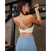 image:imageRUNNING GIRL Sports Bras for WomenStrappy Crisscross Back Padded Low Impact Running Sports Bra with Removable CupsAwhite Apricot