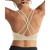 image:imageRUNNING GIRL Sports Bras for WomenStrappy Crisscross Back Padded Low Impact Running Sports Bra with Removable CupsAbeige