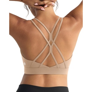 image:imageRUNNING GIRL Sports Bras for WomenStrappy Crisscross Back Padded Low Impact Running Sports Bra with Removable CupsAnude